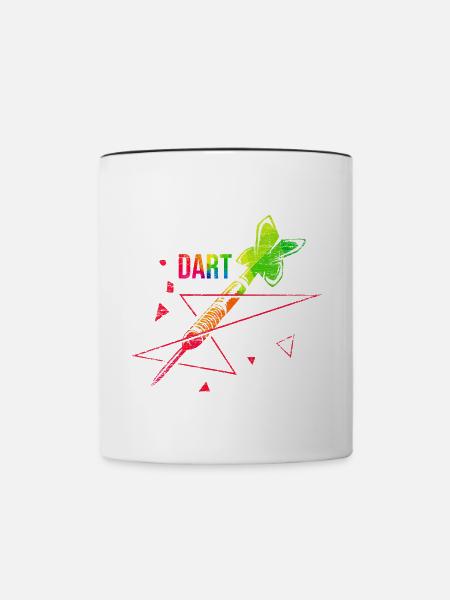 Pfeilschneller Dartpfeil Ligaspieler - Tasse zweifarbig - Weiß/Schwarz