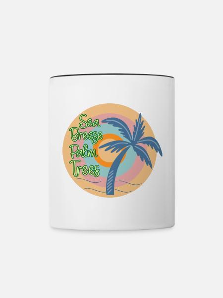 Meeresbrise Palmenbaum - Tasse zweifarbig - Weiß/Schwarz