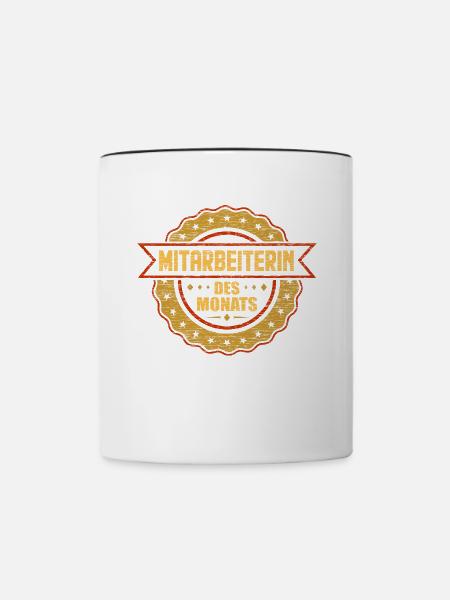 Mitarbeiterin Des Monats - Tasse zweifarbig - Weiß/Schwarz