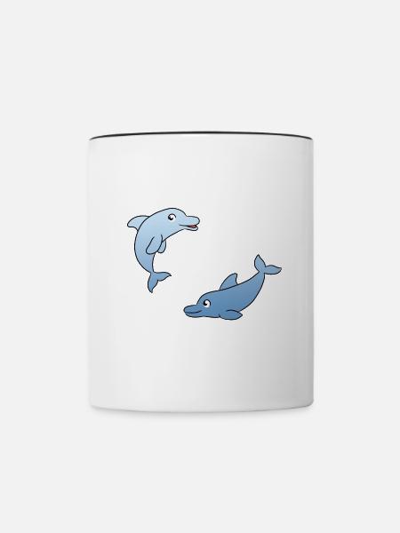 Dolphin - Tasse zweifarbig - Weiß/Schwarz