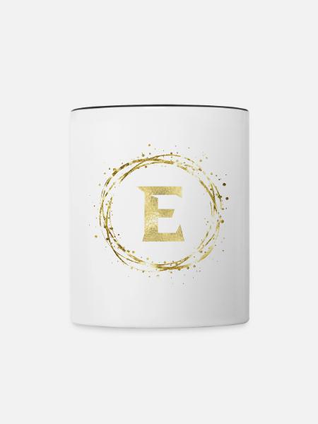E - Tasse zweifarbig - Weiß/Schwarz