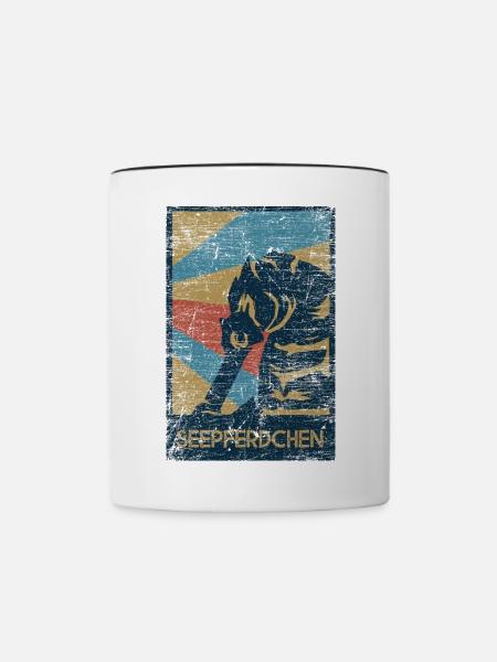 Anmutiges Seepferdchen Korallenriff - Tasse zweifarbig - Weiß/Schwarz