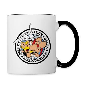 Asterix & Obelix Mit Idefix Auf Abenteuertour - Tasse zweifarbig - Weiß/Schwarz - Rechts