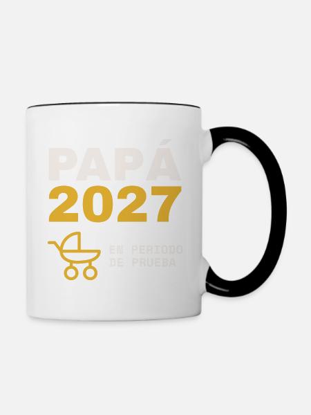 Papa 2027 - Tasse zweifarbig - Weiß/Schwarz