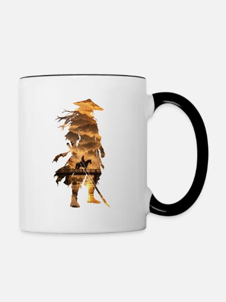 Samurai - Tasse zweifarbig - Weiß/Schwarz