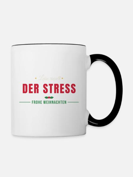 Leise rieselt der Stress - Weihnachten - Tasse zweifarbig - Weiß/Schwarz