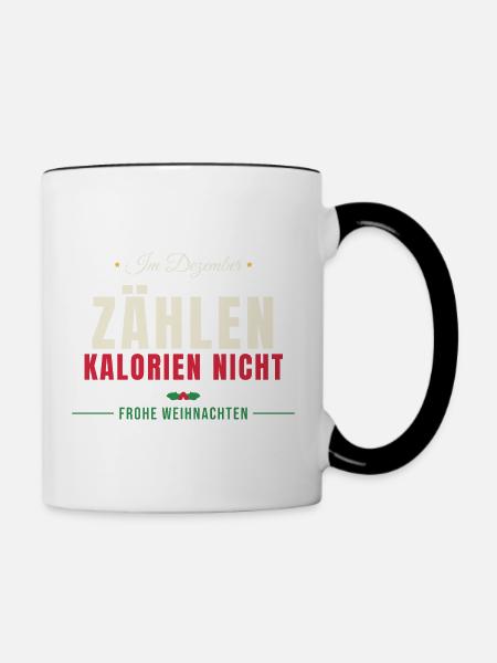 Im Dezember zählen Kalorien nicht - Tasse zweifarbig - Weiß/Schwarz
