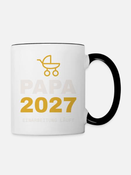 Papa 2027 - Tasse zweifarbig - Weiß/Schwarz