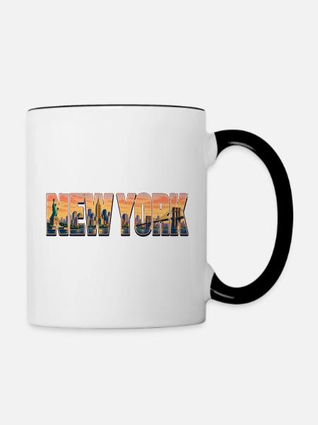 New-York-33cm - Tasse zweifarbig - Weiß/Schwarz