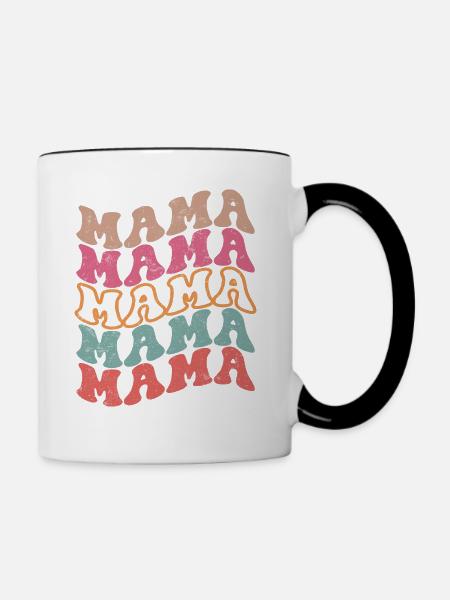 Retro Mama Farbexplosion - Tasse zweifarbig - Weiß/Schwarz