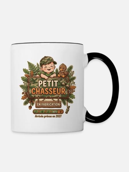 Kleiner Jäger - Tasse zweifarbig - Weiß/Schwarz