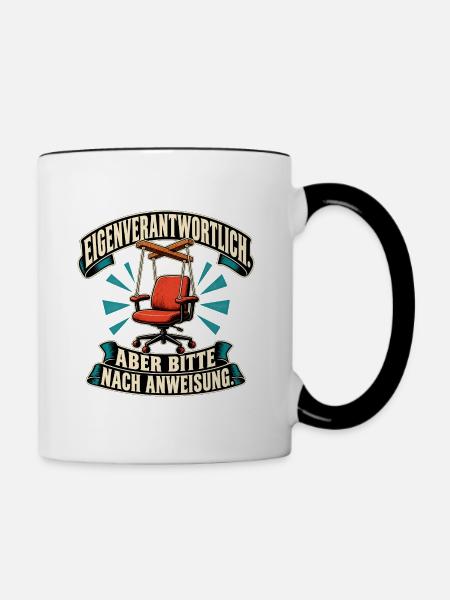 Eigenverantwortlich – aber Nachweisung - Tasse zweifarbig - Weiß/Schwarz