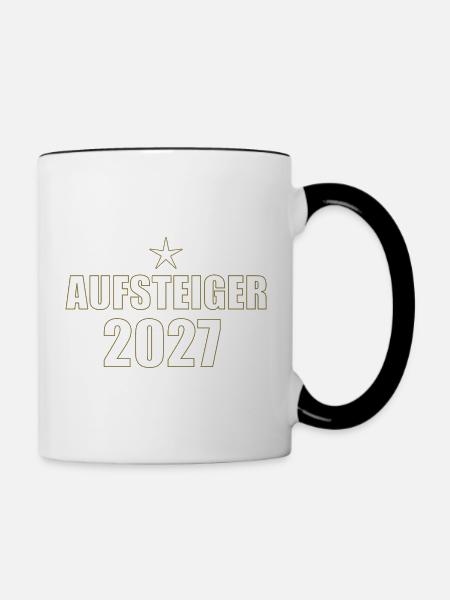 Aufsteiger 2027 - Tasse zweifarbig - Weiß/Schwarz