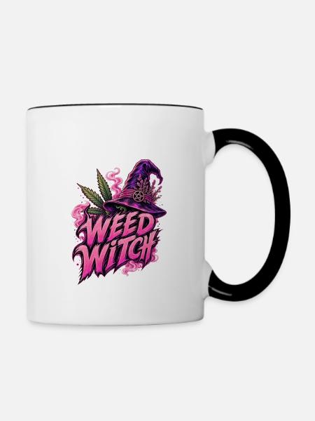 Weed Witch – Pink Edition - Tasse zweifarbig - Weiß/Schwarz