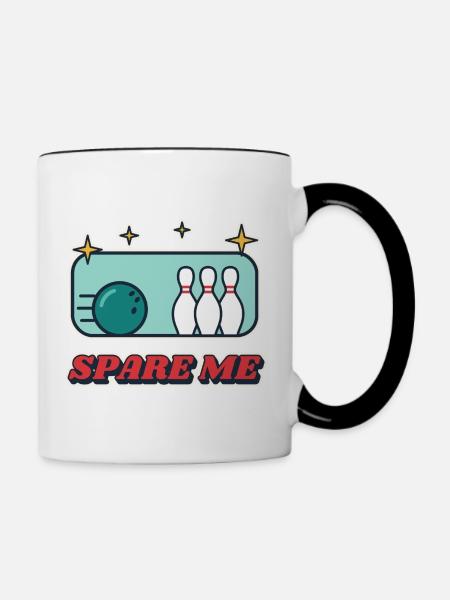 Spare Me Retro Bowling - Tasse zweifarbig - Weiß/Schwarz