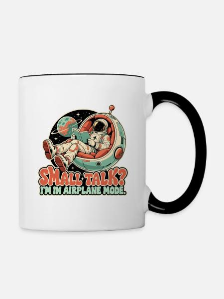 Small Talk im Flugmodus - Tasse zweifarbig - Weiß/Schwarz