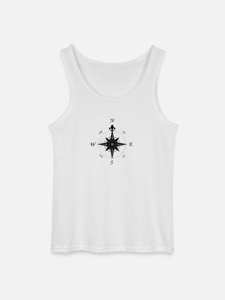 Wind Rose - compass - retro - Gildan Men’s Tank Top - white