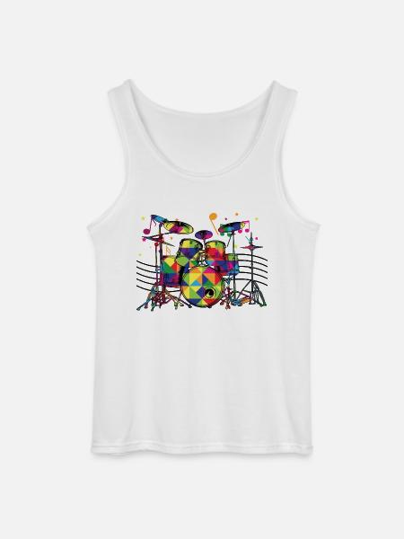 Geometrisch Neon-Drumset - Gildan Männer Tank Top - Weiß
