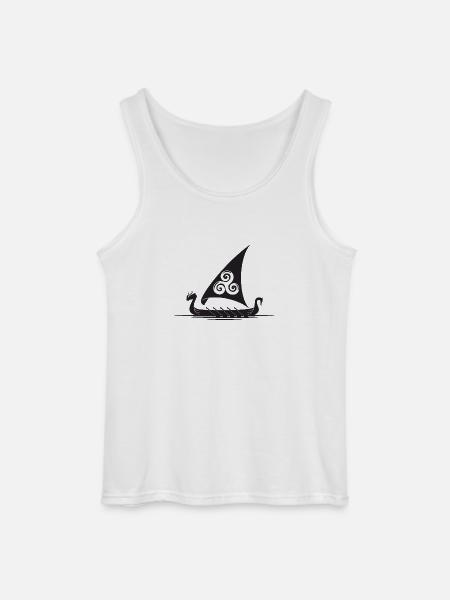 Viking Ship Triskel Sail - Gildan Men’s Tank Top - white