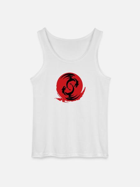 Red Dragon Circle - Gildan Men’s Tank Top - white