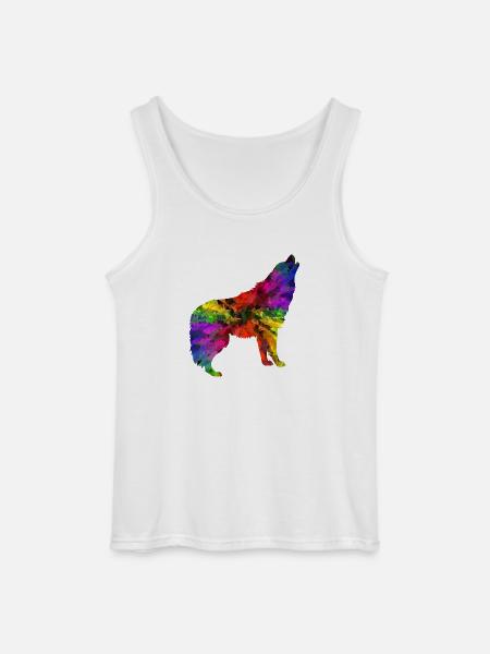 Wolf rainbow - Gildan Men’s Tank Top - white
