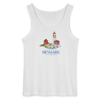 Dänemark Leuchtturm tiny Haus am Meer - Gildan Männer Tank Top - Weiß - Vorne - AI Model Male 185 dark (185cm)