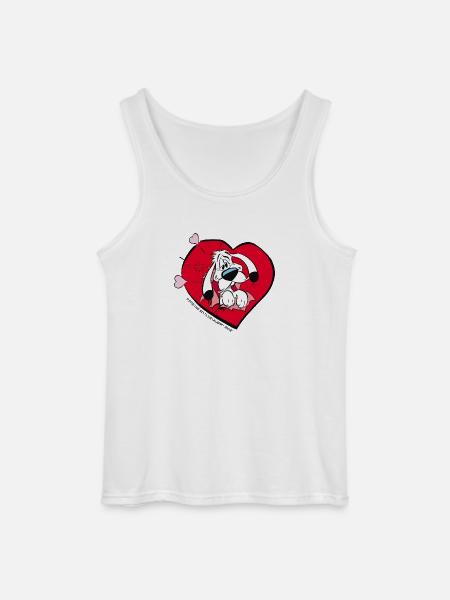 Asterix & Obelix - Idefix Mit Herz - Gildan Männer Tank Top - Weiß