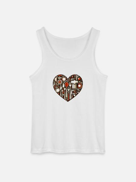 Küchenliebe Herz - Gildan Männer Tank Top - Weiß