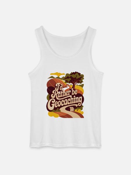 I'd Rather Be Geocaching - Gildan Men’s Tank Top - white