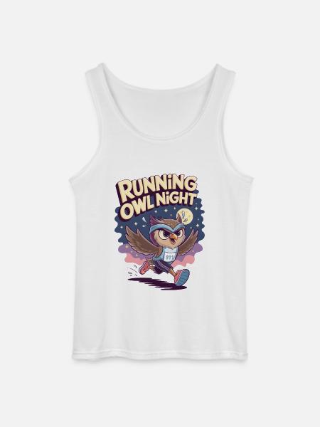 Running Owl Night - Gildan Men’s Tank Top - white