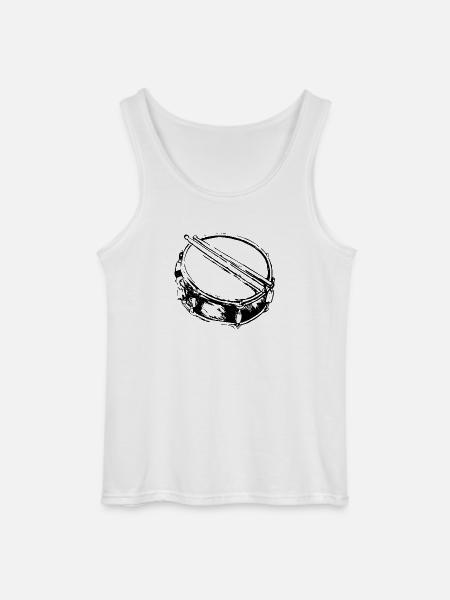 Snare - Drum - Percussion - Music - Gildan Men’s Tank Top - white