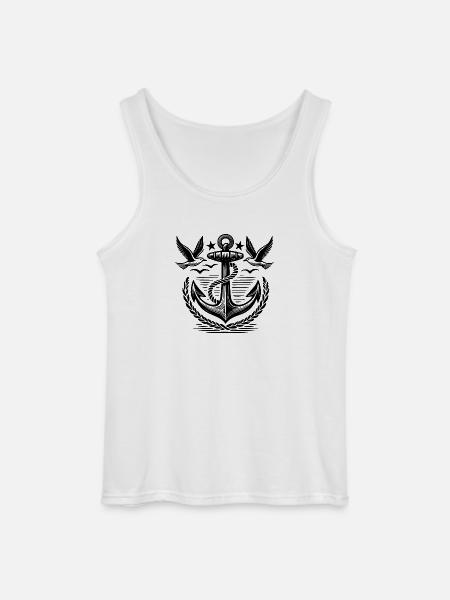 Anchor Seagulls Logo - Gildan Men’s Tank Top - white