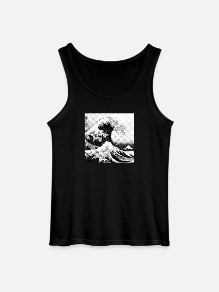 Japanese wave Kanagawa Style bd - Gildan Men’s Tank Top - black