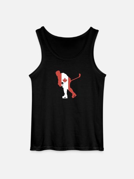 Hockey player Canada flag - Gildan Men’s Tank Top - black