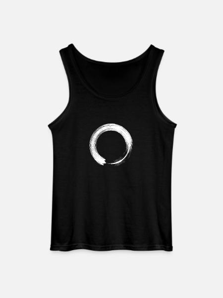 Circle design icon brush white - Gildan Men’s Tank Top - black