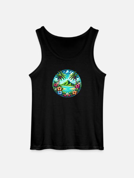 Caribbean Island Logo - Gildan Men’s Tank Top - black