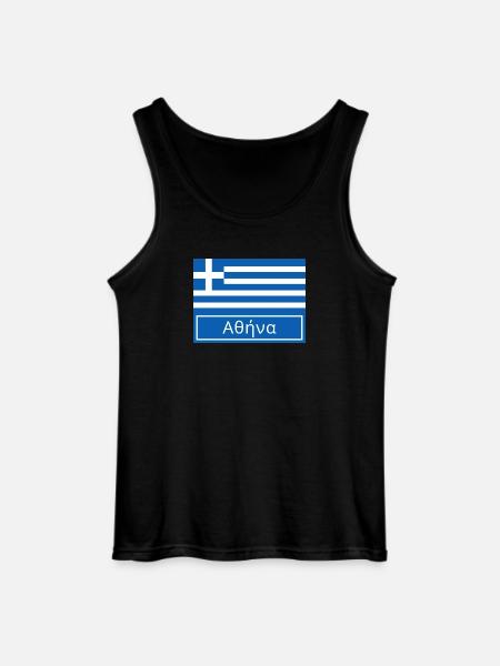 Athens Written in Greek - Gildan Men’s Tank Top - black