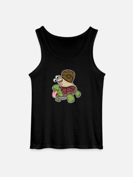 Tortue et escargot - Débardeur Gildan Homme - noir