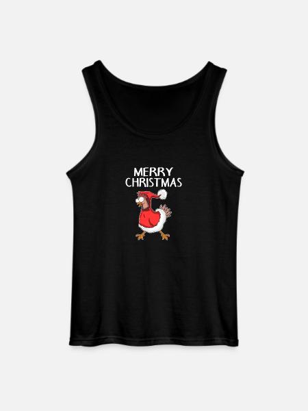 Christmas Chicken Merry Christmas - Gildan Men’s Tank Top - black