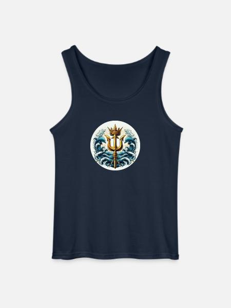 Trident Symbol - Gildan Men’s Tank Top - navy