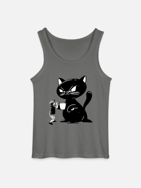 Katze - Gildan Männer Tank Top - Anthrazit