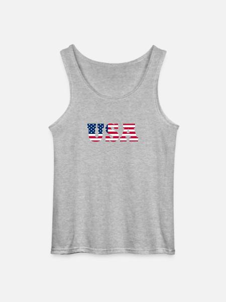 Stars & Stripes Lettermark USA - Gildan Men’s Tank Top - sports grey