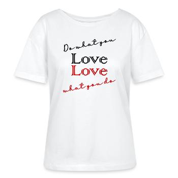 ZITAT, ZITATE, NACHRICHT, NACHRICHT, HUMOR - Stanley/Stella Relaxed Rundhals Frauen Bio-T-Shirt SERENA - Weiß - Vorne - Anna (173cm)