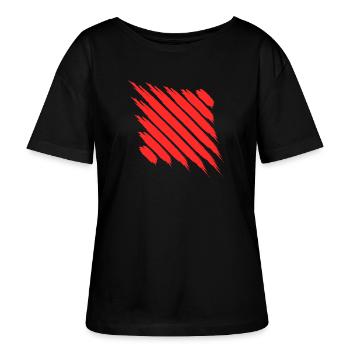 Abstrakt modern Kunst - Stanley/Stella Relaxed Rundhals Frauen Bio-T-Shirt SERENA - Schwarz - Vorne - Anna (173cm)