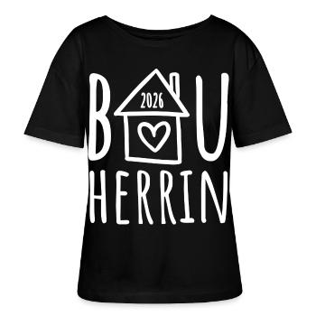 Bauherrin 2026 - Stanley/Stella Relaxed Rundhals Frauen Bio-T-Shirt SERENA - Schwarz - Vorne - Anna (173cm)