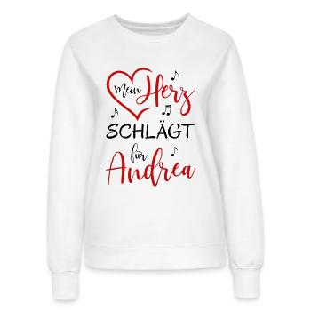 Mein Herz schlägt für Andrea - Frauen Sweatshirt - Weiß - Vorne - AI Model Female 172 dark (172cm)