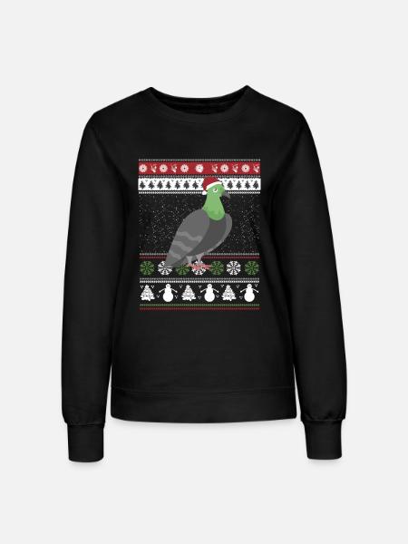 Ugly Christmas Taube - Frauen Sweatshirt - Schwarz