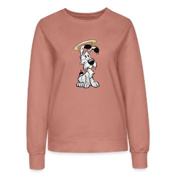 Asterix & Obelix Idefix Mit Heiligenschein - Frauen Sweatshirt - Altrosa - Vorne - AI Model Female 172 dark (172cm)