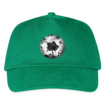 schwarze Rose Goth Gothic - Kinder Basecap - Grün - Vorne