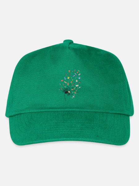 Garten in Splittern: Werkzeuge und Blumen - Kinder Basecap - Grün
